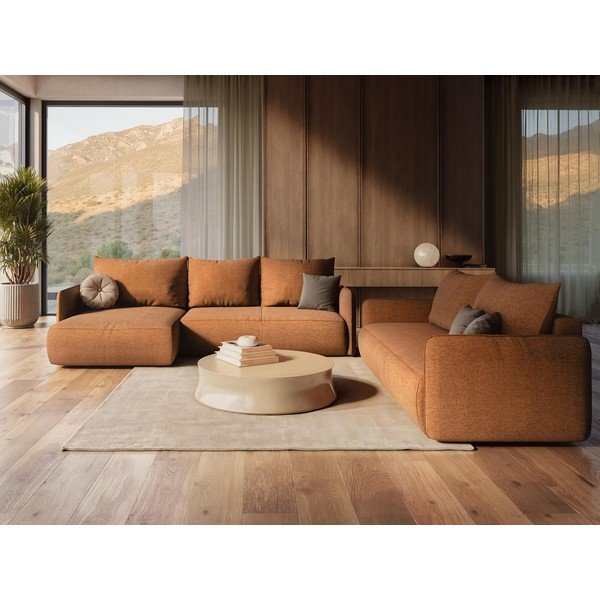 Szara rozkładana/ze schowkiem sofa 216 cm Nanea – Makamii-image-1