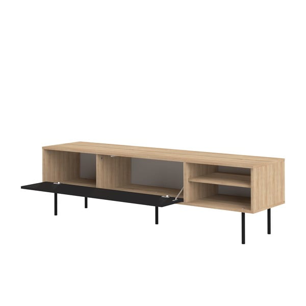 Czarna szafka pod TV w dekorze dębu 165x40 cm Ampère – TemaHome-image-3