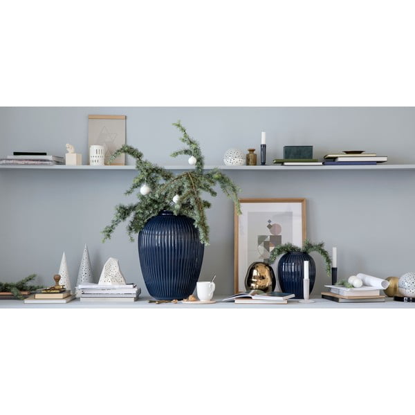 Ciemnoniebieski kamionkowy świecznik Kähler Design Hammershoi, wys. 16 cm-image-4