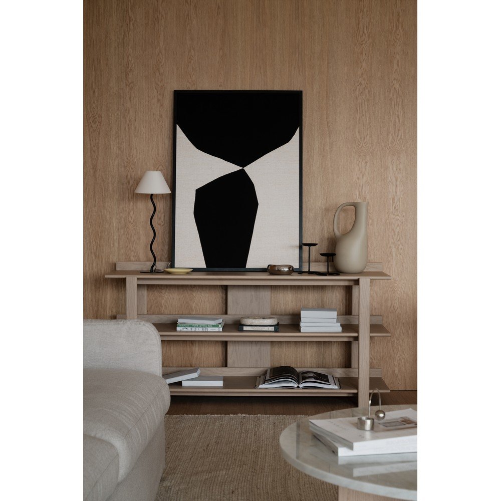 Konsola z blatem w dekorze dębu w jasnym naturalnym kolorze 43x150 cm Kilian – Rowico (zdjęcie 4)