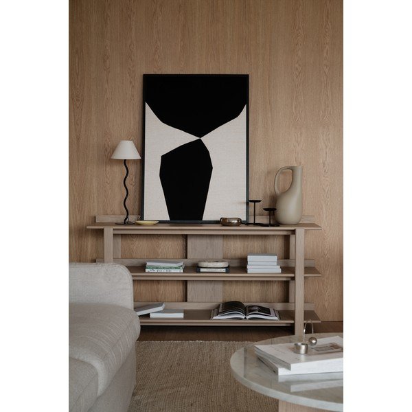 Konsola z blatem w dekorze dębu w jasnym naturalnym kolorze 43x150 cm Kilian – Rowico-image-3