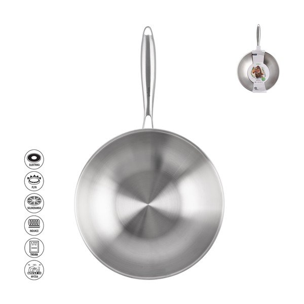Patelnia wok ze stali nierdzewnej ø 30 cm Steela – Orion-image-4