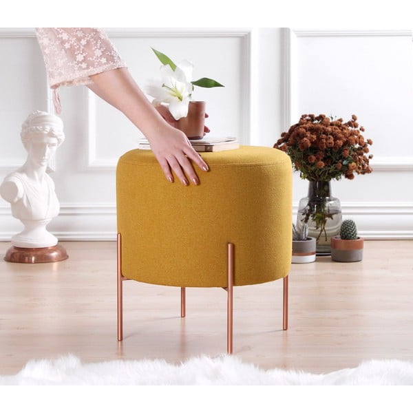 Musztardowy puf Copper – Artie-image-1
