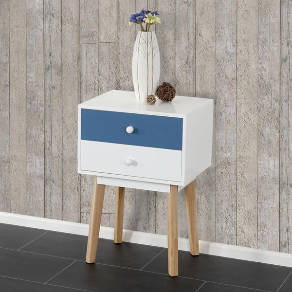 Komoda na nóżkach z 2 szufladami Vaasa Blue-image-1