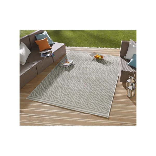Szary dywan odpowiedni na zewnątrz Bougari Karo, 140x200 cm-image-3