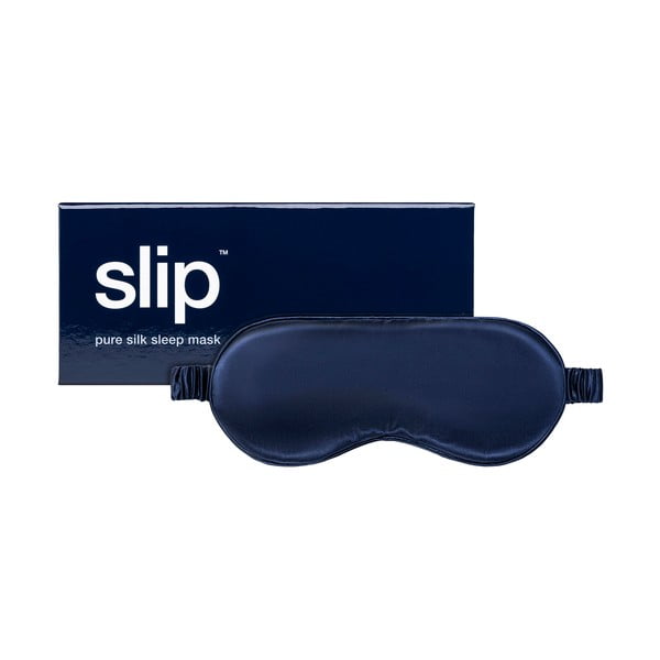 Ciemnoniebieska jedwabna opaska na oczy Navy – slip-image-3