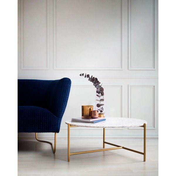 Biały marmurowy okrągły stolik ø 80 cm Morgans – Really Nice Things-image-1