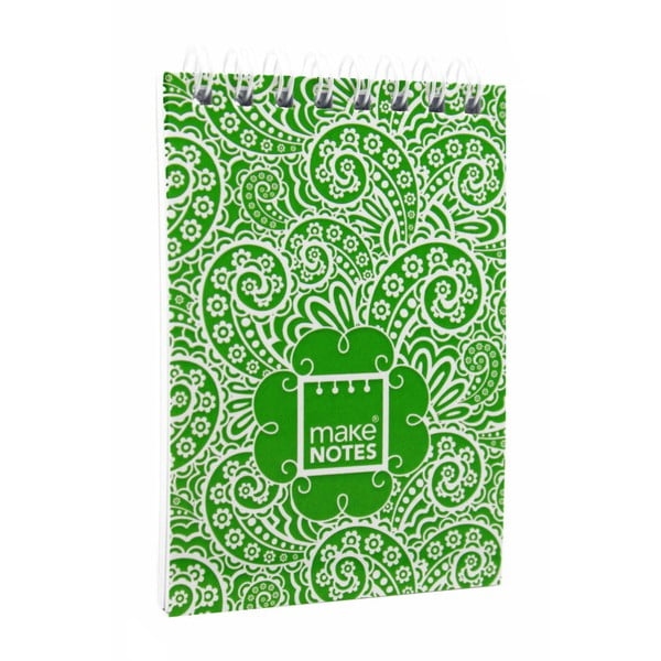Zielony notatnik A7 Makenotes Paisley One, 64 stron