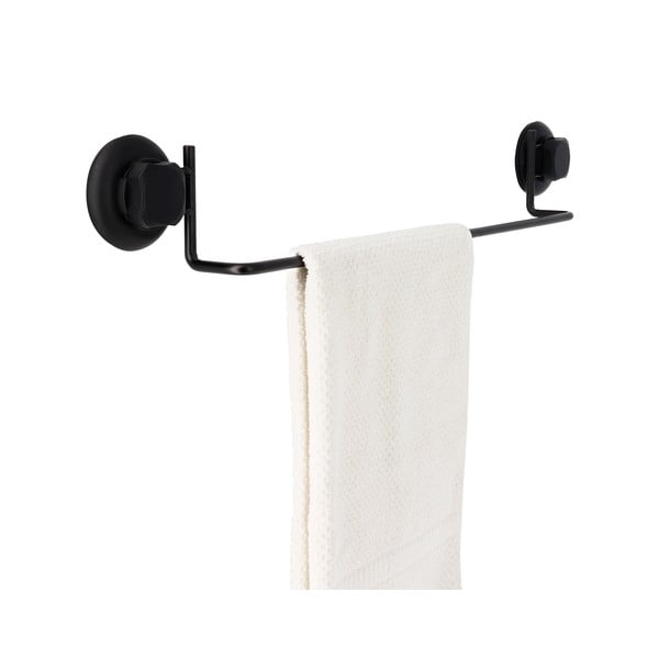 Czarny samoprzylepny uchwyt na ręczniki Compactor Bestlock Black Tube Holder For Towels, 60,6x9 cm-image-1