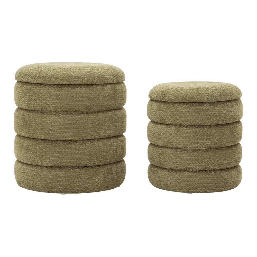Pufy zestaw 2 szt. w kolorze khaki Nordic Style – Mauro Ferretti