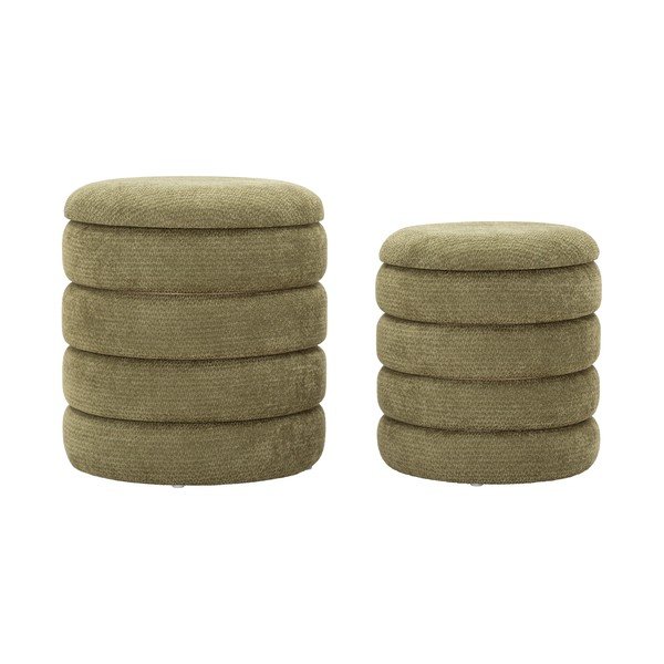 Pufy zestaw 2 szt. w kolorze khaki Nordic Style – Mauro Ferretti