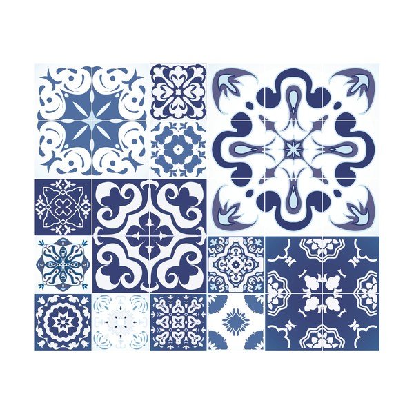 Zestaw 24 naklejek Ambiance Azulejos Polka, 50x60 cm-image-2