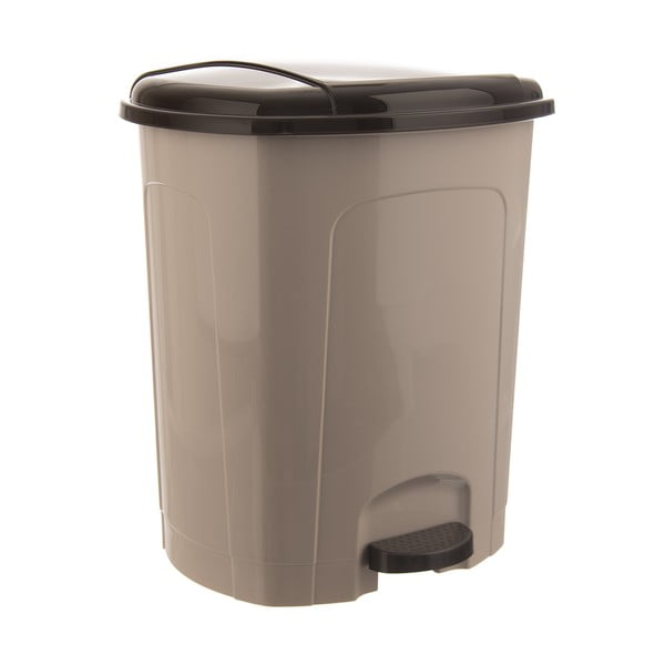 Brązowy plastikowy kosz na śmieci z pedałem 30 l – Orion