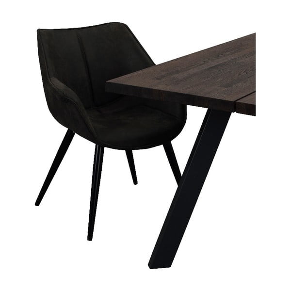 Czarne krzesło z czarnym metalowymi nogami Rowico Echo-image-4