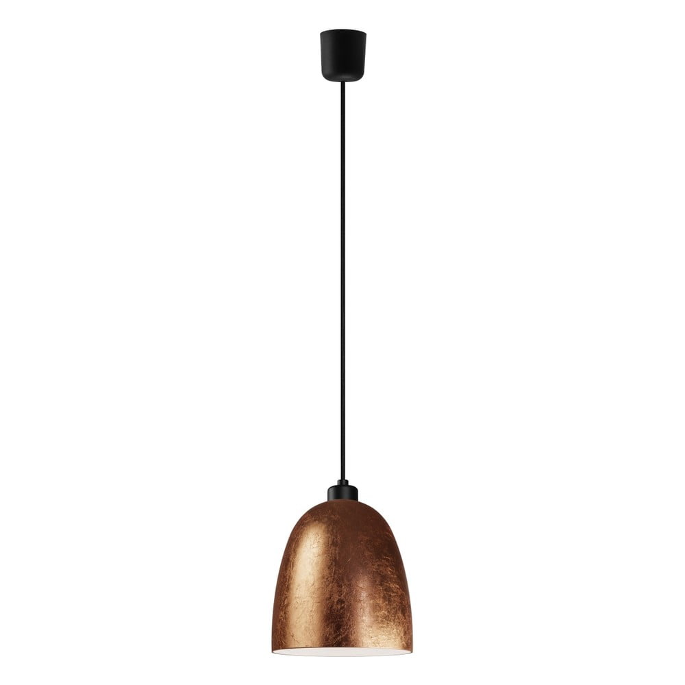 Lampa wisząca w kolorze miedzi z czarnym kablem i czarną oprawką Sotto Luce Awa Elementary, ⌀ 17 cm