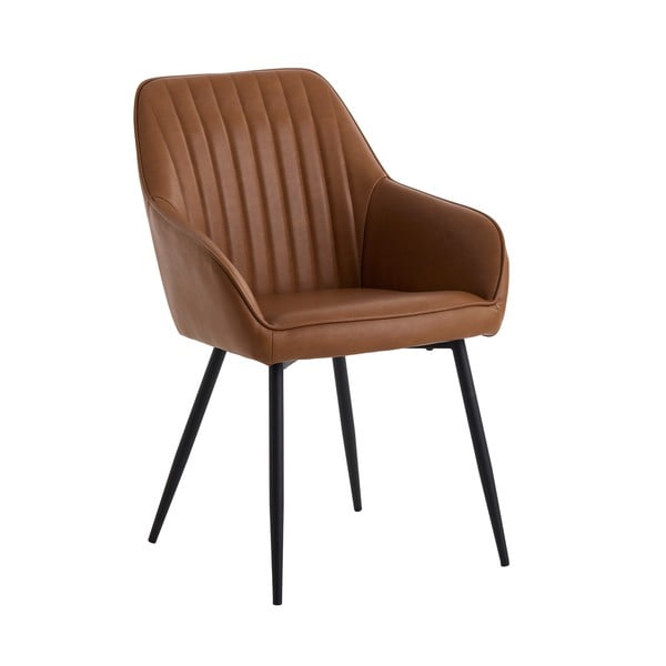 Brązowe tapicerowane fotele jadalniane zestaw z podłokietnikami 2 szt. Nolan Stripe – Unique Furniture