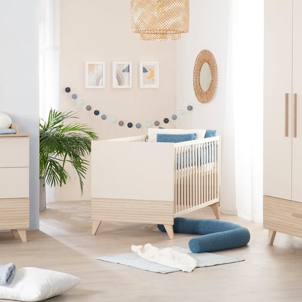 Beżowe łóżeczko z regulowaną wysokością 70x140 cm Sidney – Roba-image-1