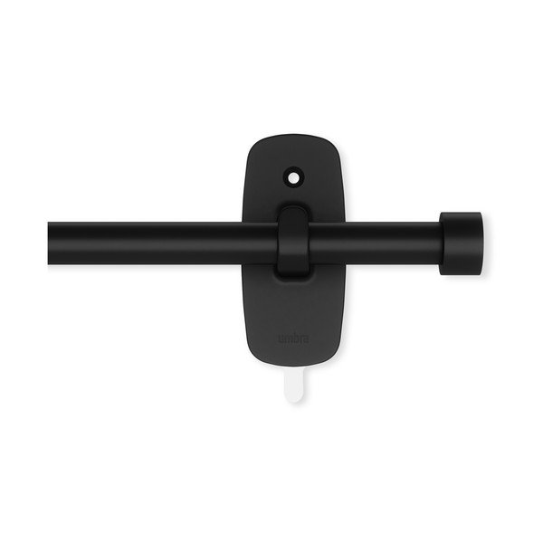 Stalowy regulowany karnisz w kolorze matowej czerni 71 - 121 cm Adhera – Umbra