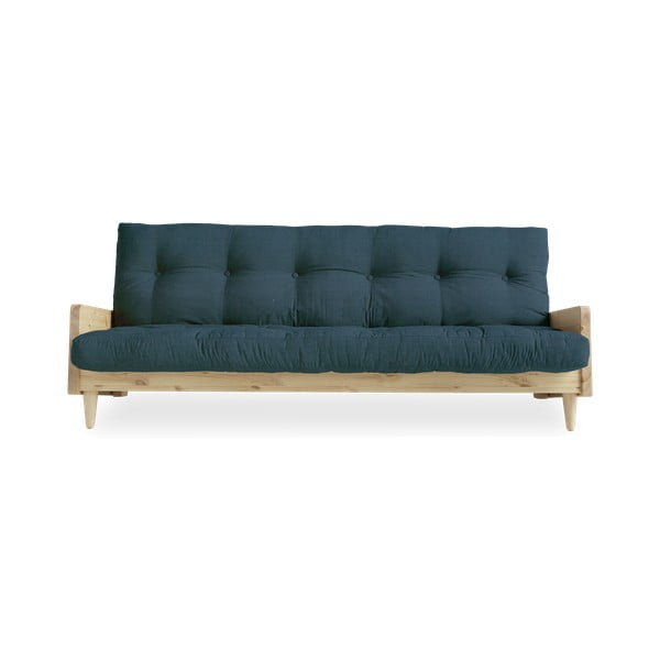 Sofa rozkładana z ciemnoniebieskim obiciem Karup Design Indie Natural/Deep Blue