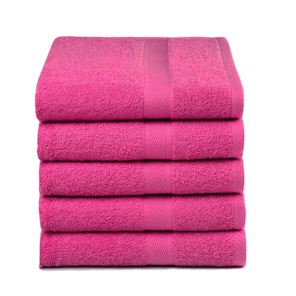 Zestaw 5 fioletowych ręczników Ekkelboom, 50x100 cm