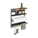 Czarny ścienny organizer kuchenny Wenko Magna