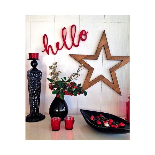 Świąteczna dekoracja ścienna Hello Star, 62x1,8x62 cm-image-1