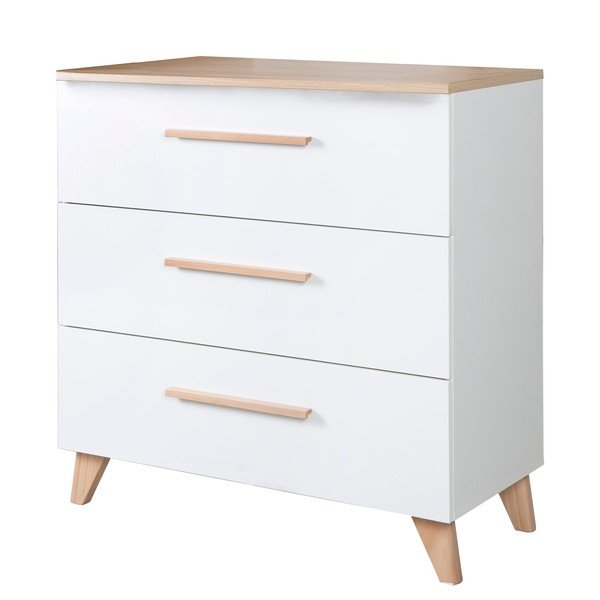 Biała komoda dziecięca w dekorze dębu z przewijakiem 88,5x99x76 cm Léon – Roba-image-4