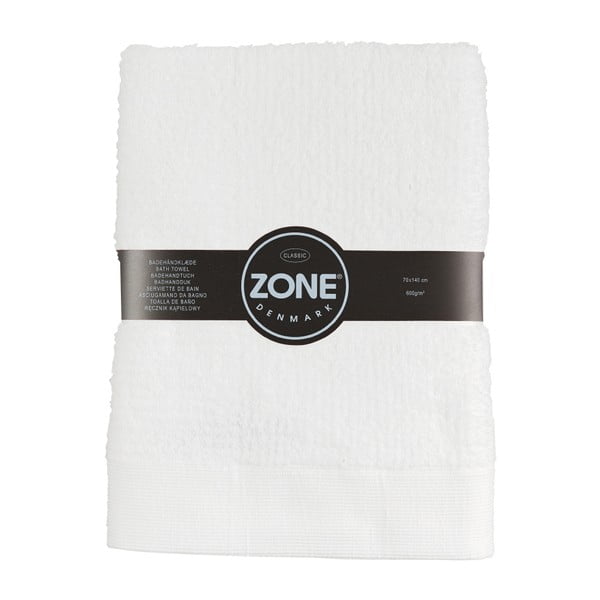 Biały bawełniany ręcznik kąpielowy 140x70 cm Classic − Zone