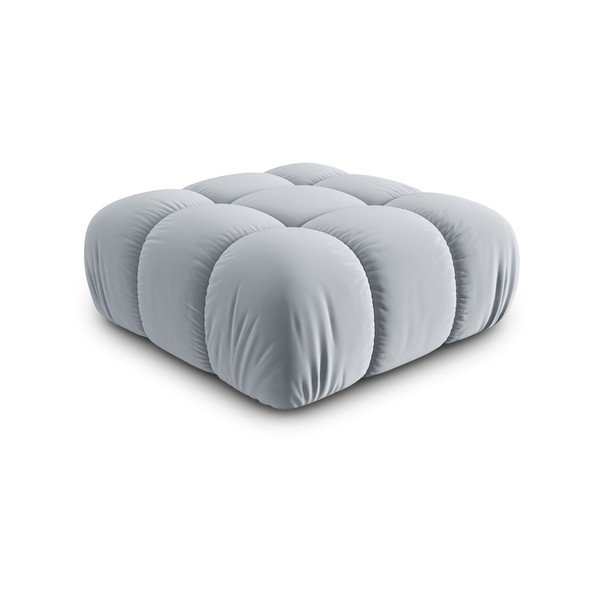 Jasnoniebieski aksamitny podnóżek Bellis – Micadoni Home-image-3