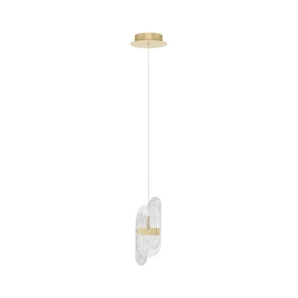 Metalowa lampa wisząca LED ze ściemniaczem w kolorze mosiądzu ze szklanym kloszem ø 14 cm Lucien – Nova Luce
