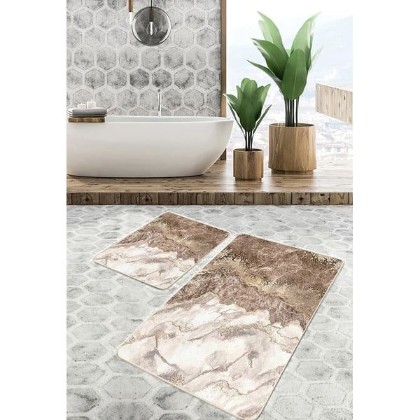 Brązowe dywaniki łazienkowe zestaw 2 szt. 60x100 cm – Mila Home-image-3