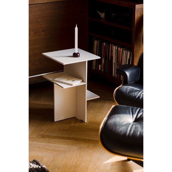 Szarobeżowa szafka nocna z półką Atik – noo.ma-image-1