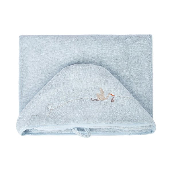 Niebieski bawełniany ręcznik dziecięcy z kapturem 80x135 cm Bebemarin – Foutastic