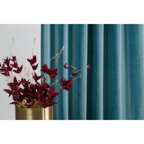 Turkusowa aksamitna zasłona 140x260 cm Novara – Mendola Fabrics-image-3