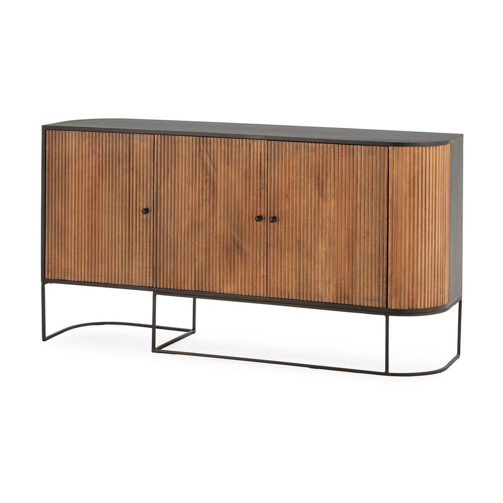 Komoda z litego drewna mango w naturalnym kolorze 165x90x40 cm Curve – MOME (zdjęcie 4)