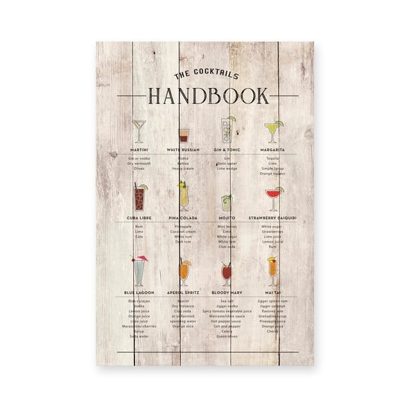 Drewniana tabliczka 40x60 cm Cocktails Handbook – Really Nice Things