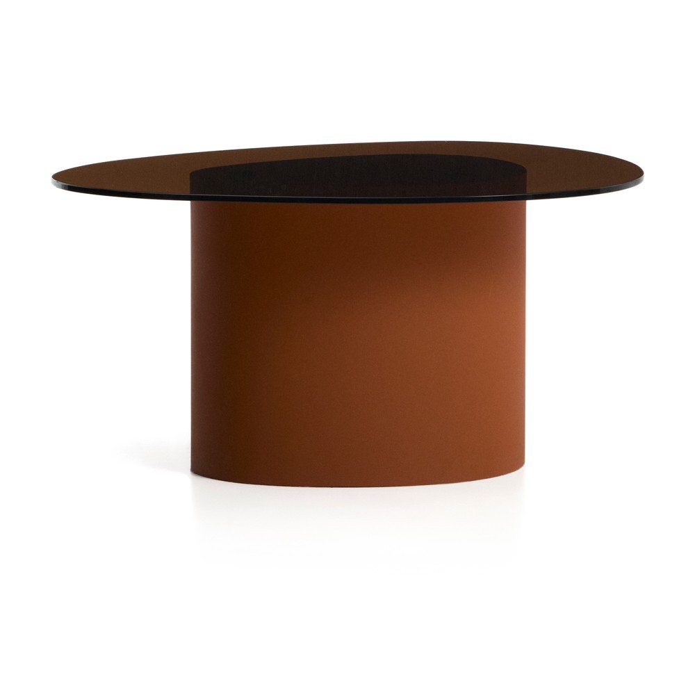 Brązowy stolik ze szklanym blatem 74x81,5 cm Olir – Kave Home