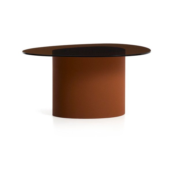 Brązowy stolik ze szklanym blatem 74x81,5 cm Olir – Kave Home