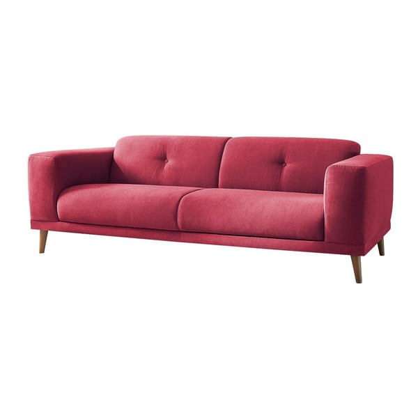 (II. jakość) Czerwona sofa z podnóżkiem Bobochic Paris Luna-image-3