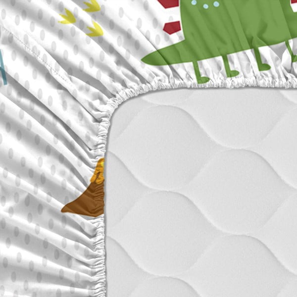 Dziecięce bawełniane prześcieradło Moshi Moshi Funnysaurus, 90x200 cm-image-2