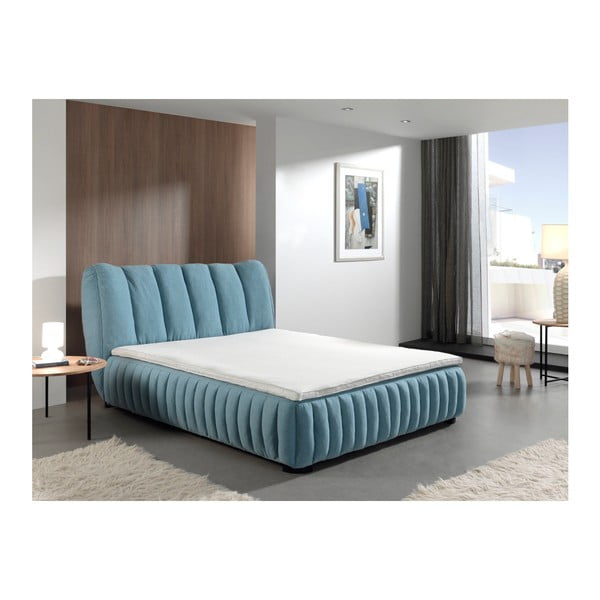 Niebieskie łóżko 2-osobowe Sinkro Michelle, 160x200 cm