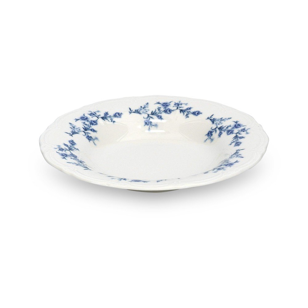 Biały/niebieski głęboki porcelanowy talerz ø 23,5 cm Retro – BonBistro (zdjęcie 9)