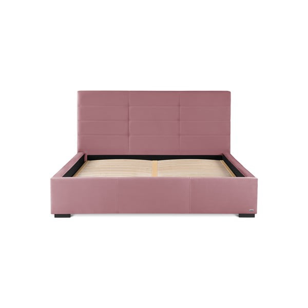 Różowe łóżko ze schowkiem Guy Laroche Home Poesy, 160x200 cm