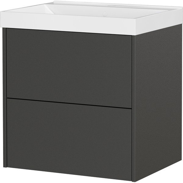 Antracytowa wisząca szafka pod umywalkę z matowym wykończeniem 61x65 cm Bodera – Germania