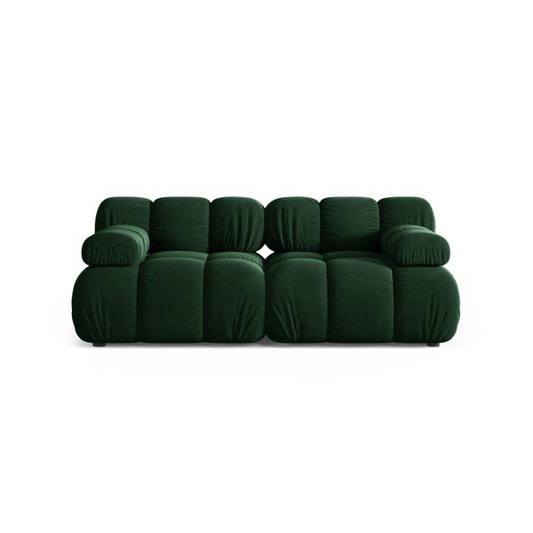 Ciemnozielona aksamitna sofa modułowa 188 cm – Micadoni 