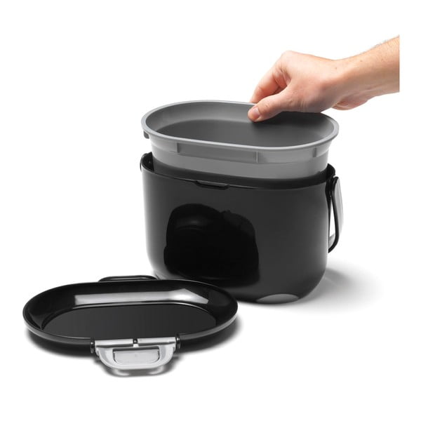 Czarno-szary pojemnik na odpadki organiczne Addis Caddy, 2,5 l-image-3