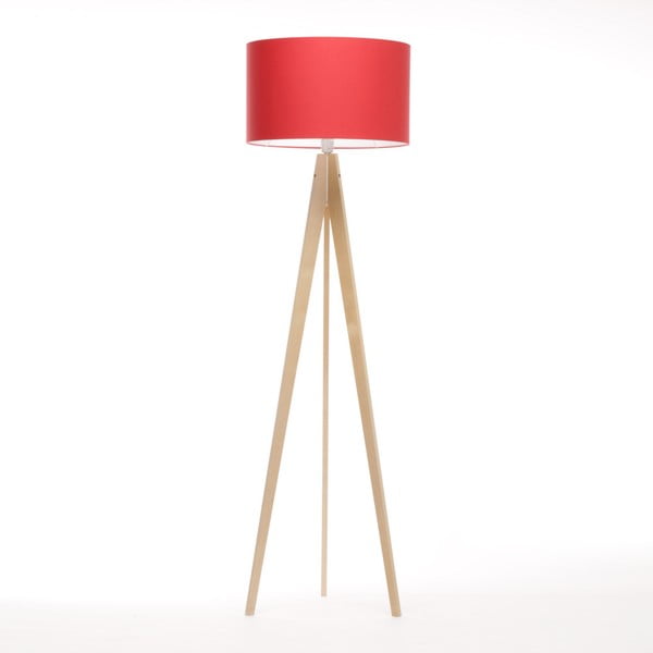 Czerwona lampa stojąca 4room Artist, brzoza, 150 cm