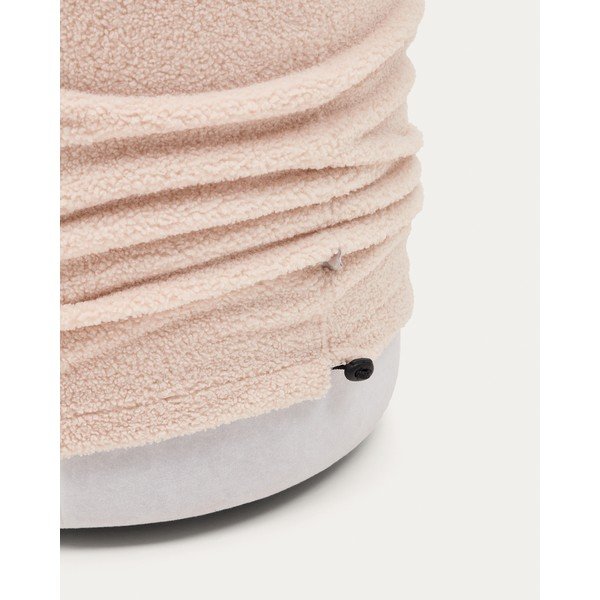 Jasnoróżowy puf z materiału bouclé Kaeli – Kave Home-image-2