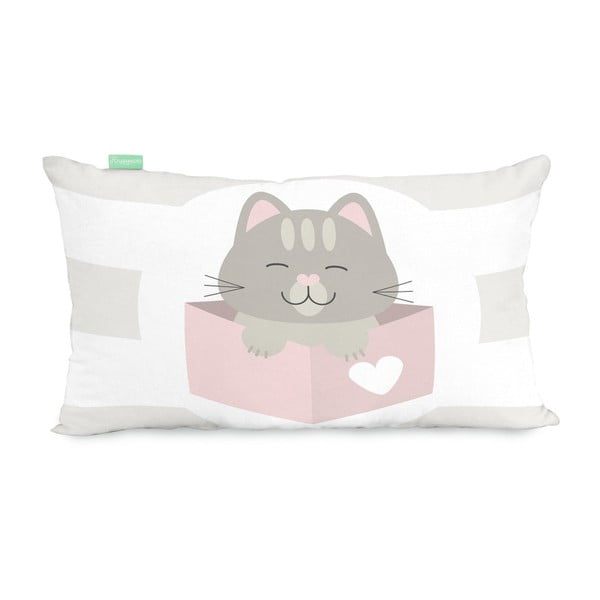 Poszewka na poduszkę z czystej bawełny Happynois Kitty, 50x30 cm
