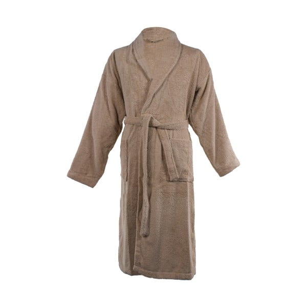 Brązowy bawełniany szlafrok w rozmiarze S/M Lindu – Tiseco Home Studio